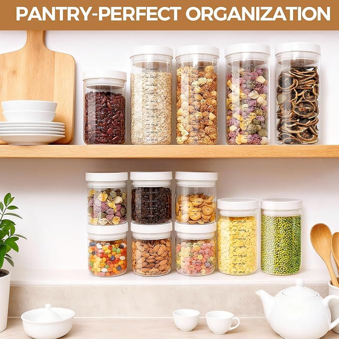 Danbark Set of 6 Mixed Sizes Airtight Glass Storage Canisters - Image 8