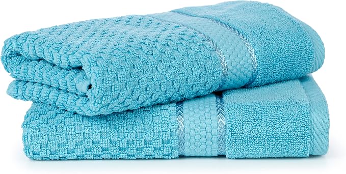 Ample Decor 100% Cotton Sky Blue Hand Towel - Image 6