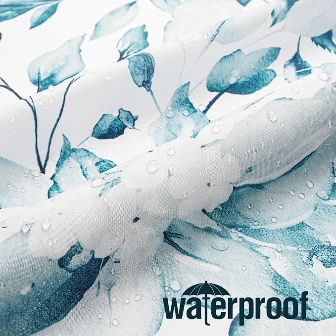 Gibelle Spa Blue Eucalyptus Shower Curtain, Watercolor Plant Leaves - Image 3
