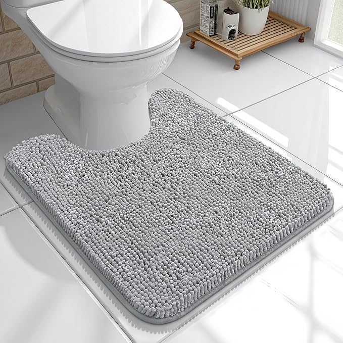 OLANLY Toilet Rugs U-Shaped 20x20, Extra Soft Absorbent Chenille Contour by OLANLY
