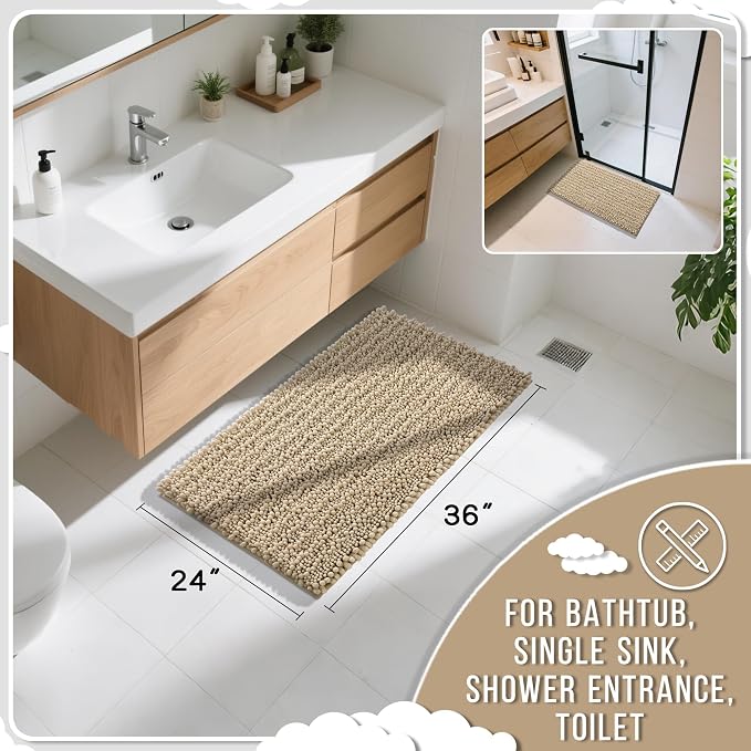Yimobra Large Bathroom Rugs Non Slip Washable 36x24 Inch - Image 2