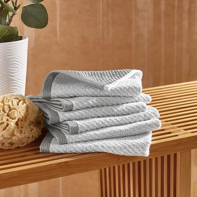 Wellbe 6-Piece Washcloth Set, Quick Dry, 13” x 13” by Unknown