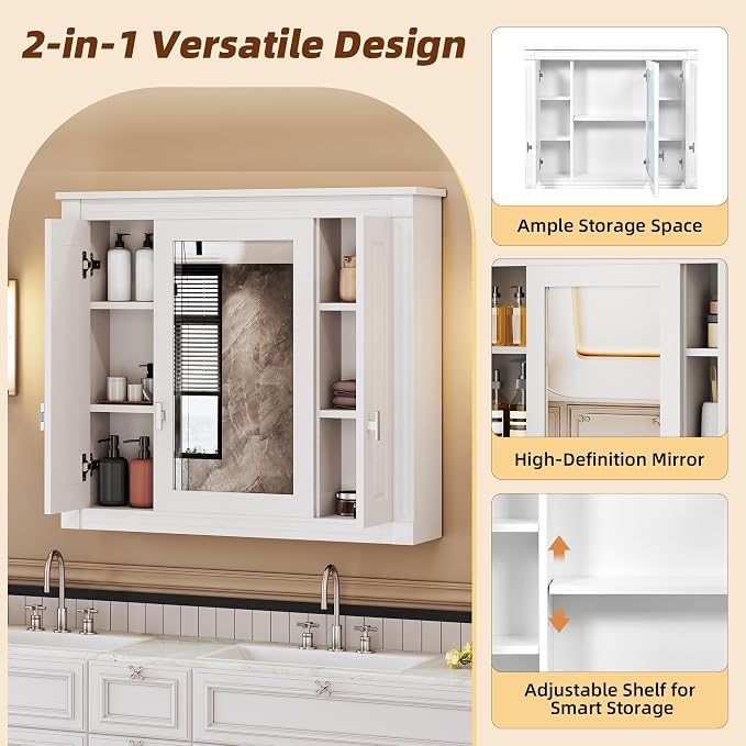 Merax Wall Mounted Bathroom Medicine Cabinet - Image 6