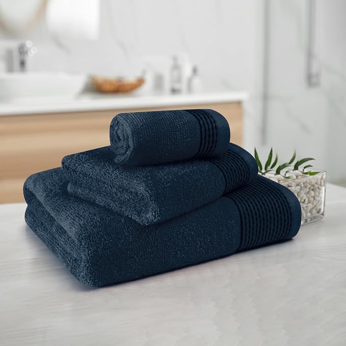 Belizzi Home Ultra Soft 3 Pack Cotton Towel Set, Contains a Bath Towel 28x55 - Image 2