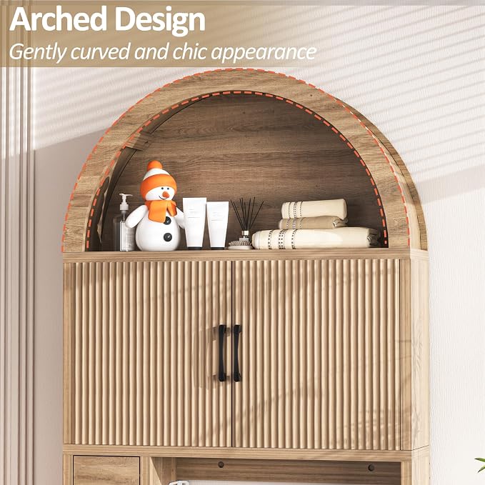 Spurgehom Over The Toilet Storage Cabinet, Bathroom Shelf Organizer Freestanding - Image 5