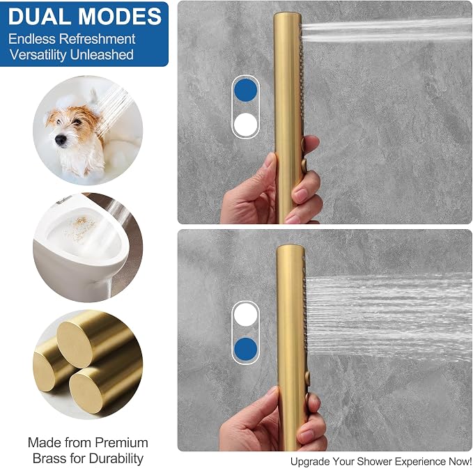 Brushed Gold 12" Rainfall Shower System - Image 5