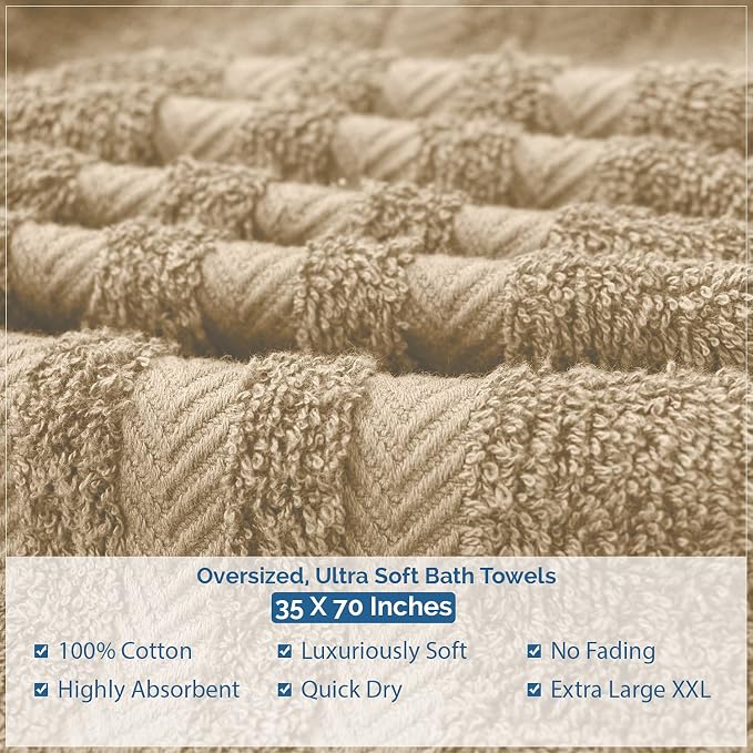 DAN RIVER 2 Pack Luxury Bath Sheets 35x70, 600 GSM, Soft & Quick Dry 100% Ring - Image 8