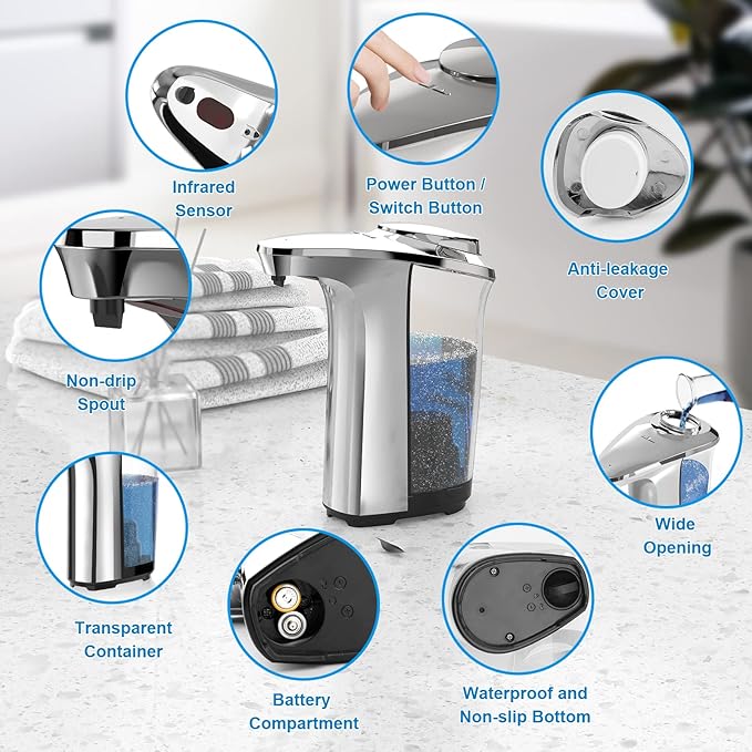 Automatic Soap Dispenser, Touchless Dish Soap Dispenser 17oz/500ml - Image 6