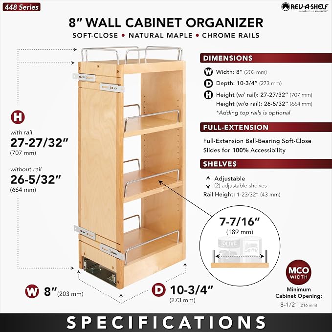 Rev-A-Shelf 9" Pull Out Shelf Organizer - Image 3