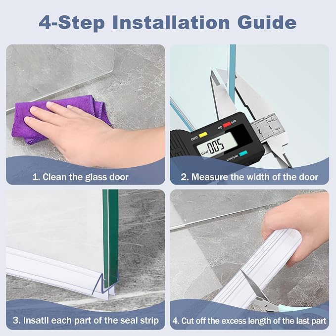 4-Pack Frameless Shower Door Bottom Seal - Image 7