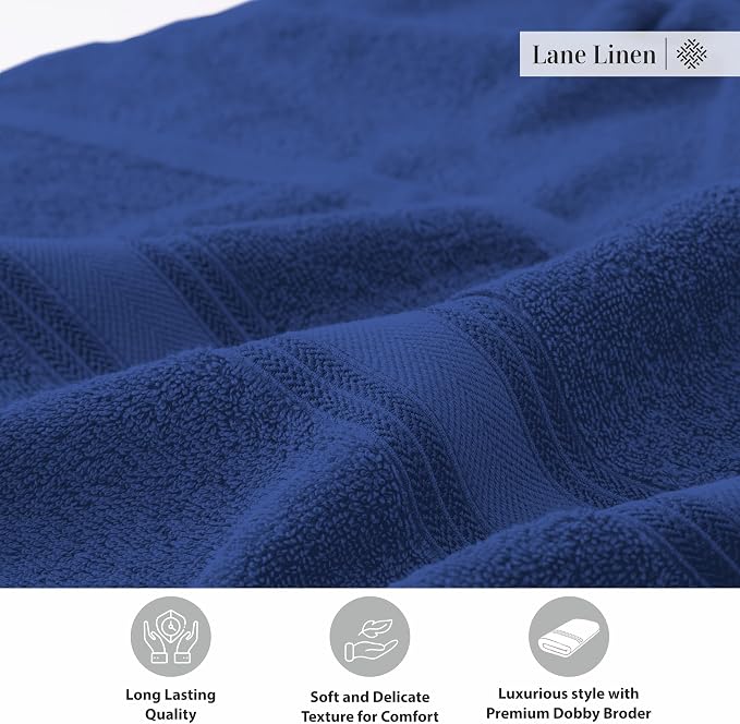 LANE LINEN 100% Cotton 4 Pack Bath Towels - Image 8