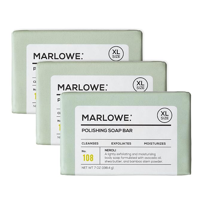 MARLOWE. No. 108 Lightly Exfoliating Soap Bar, 7oz Polishing, Moisturizing & by MARLOWE