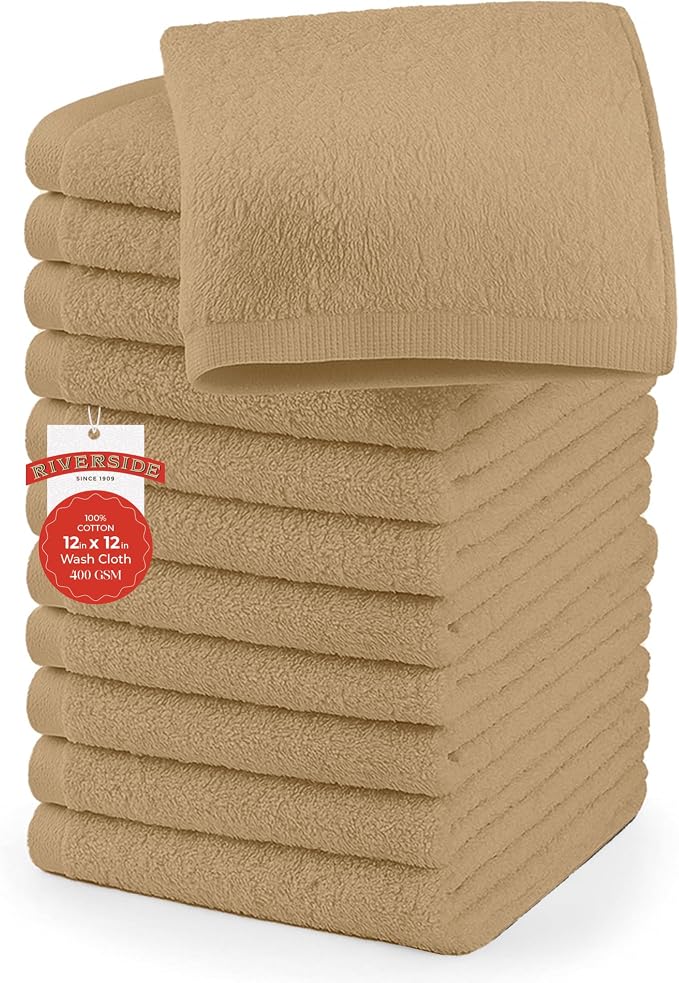 RIVERSIDE 12 Pack Washcloths by RIVERSIDE
