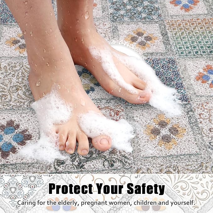 Square Shower Mat Non Slip: 24x24 Inch Shower Floor Mat - Image 6