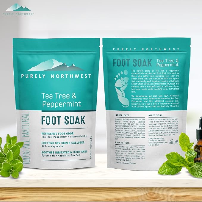Epsom Salt Tea Tree Foot Soak-Toenail Repair, Softens Thick Calluses & Corns - Image 8