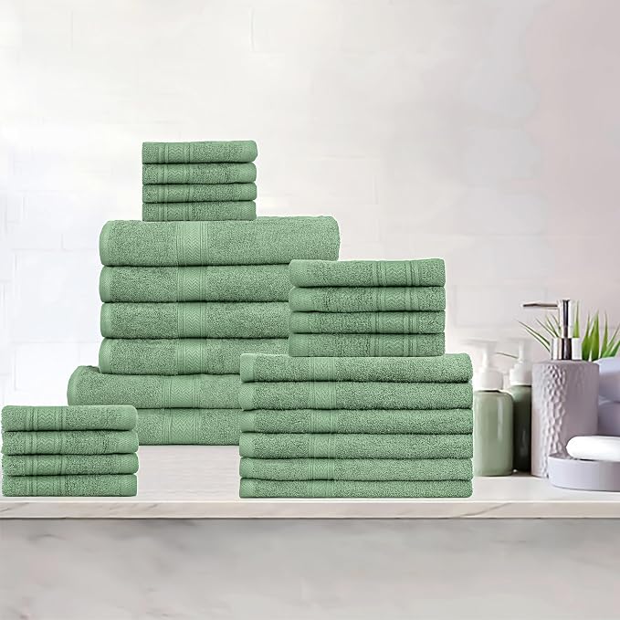 HILLFAIR - 100% Cotton 24 Piece Bath Towels Set - Image 7