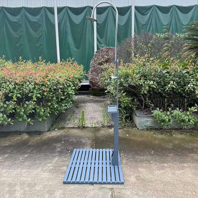 Outdoor Pool Shower Kit Portable Wood Outdoor Garden Pool Shower - Image 8