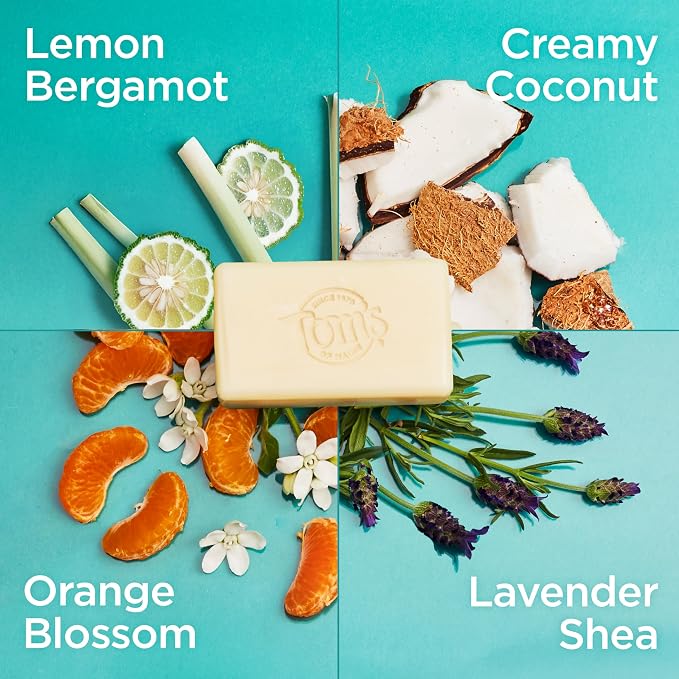 Tom’s of Maine Natural Bar Soap Variety Pack, Lavender & Shea, Creamy Coconut - Image 2