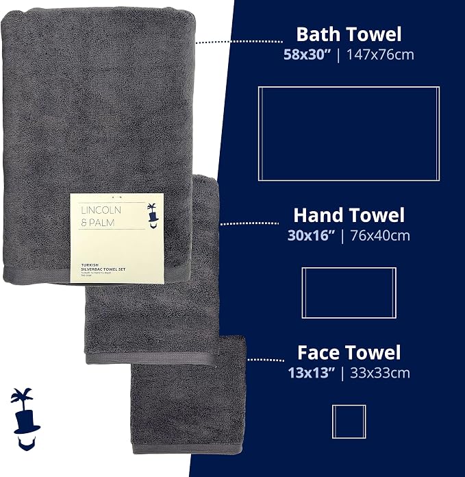 Lincoln & Palm 3 Piece Turkish Towels Set, Plush 700 GSM Spa & Hotel Quality - Image 2