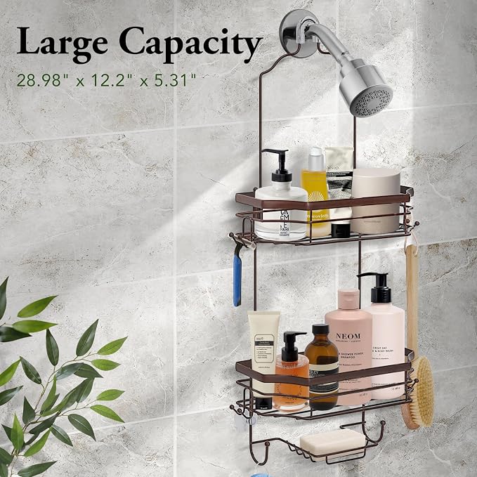 SunnyPoint Bathroom Classic Hanging Over The Shower Head Caddy - Image 3