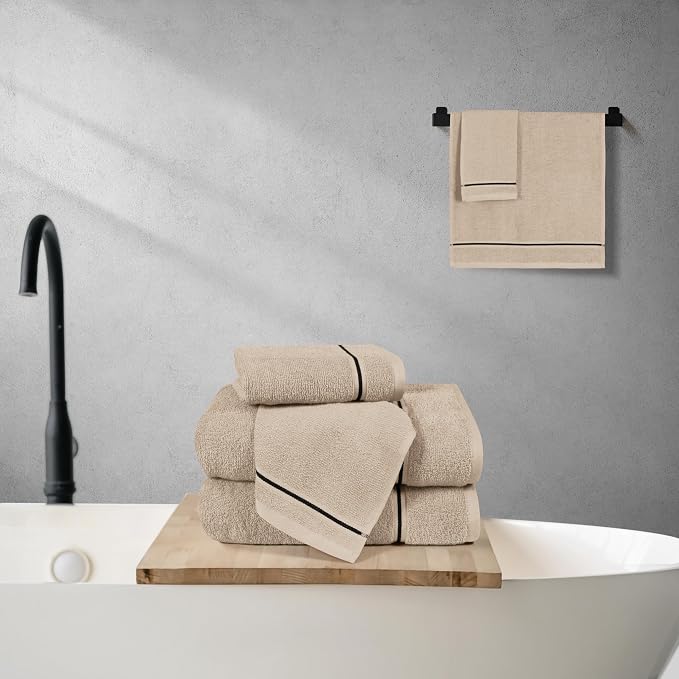 MyOwn Ultra Soft 6 Pack Cotton Towel Set, Contains 2 Bath Towels 28x55 inch - Image 4