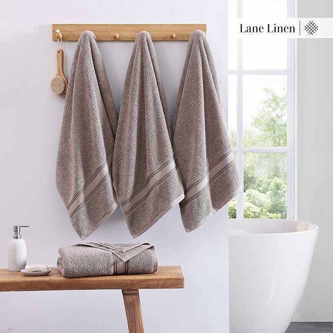 LANE LINEN 100% Cotton Bath Towels Set of 4 - Image 6