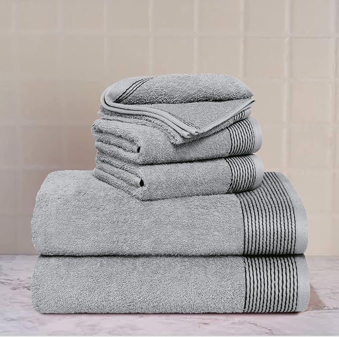 Belizzi Home 100% Cotton Ultra Soft 6 Pack Towel Set, Contains 2 Bath Towels - Image 2