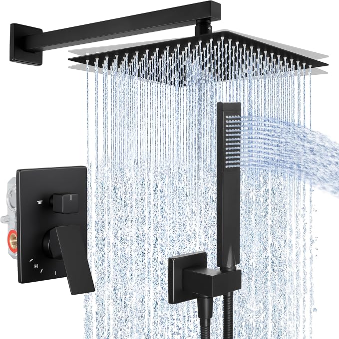 KES Shower Faucet, Shower Faucets Sets Complete 12 Inch Rain Shower Head by KES