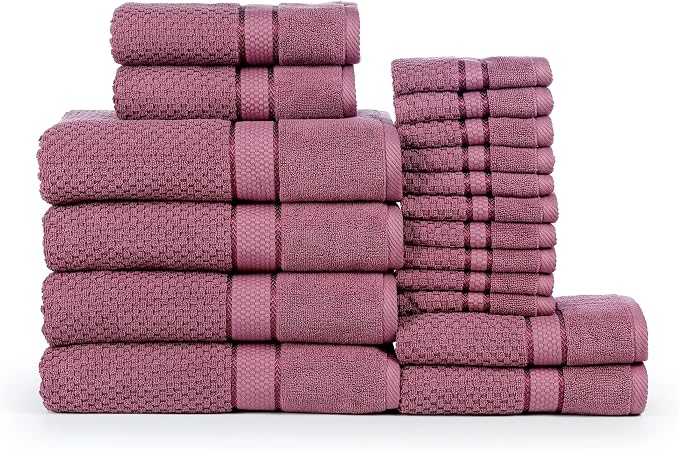 Ample Decor 100% Cotton 18 Pcs Bathroom Towel Set, Luxury Bath Towels - Image 6