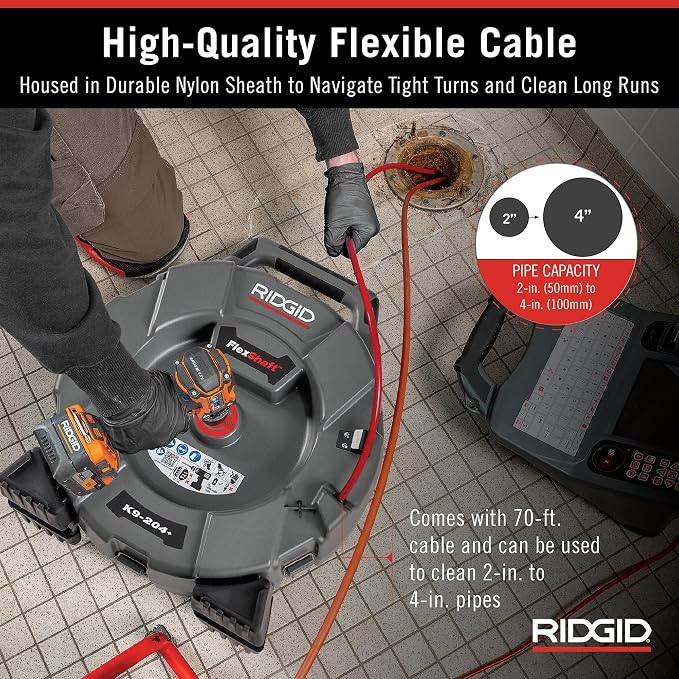 RIDGID 76198 FlexShaft K9-204+ Drain Cleaning Machine - Image 7