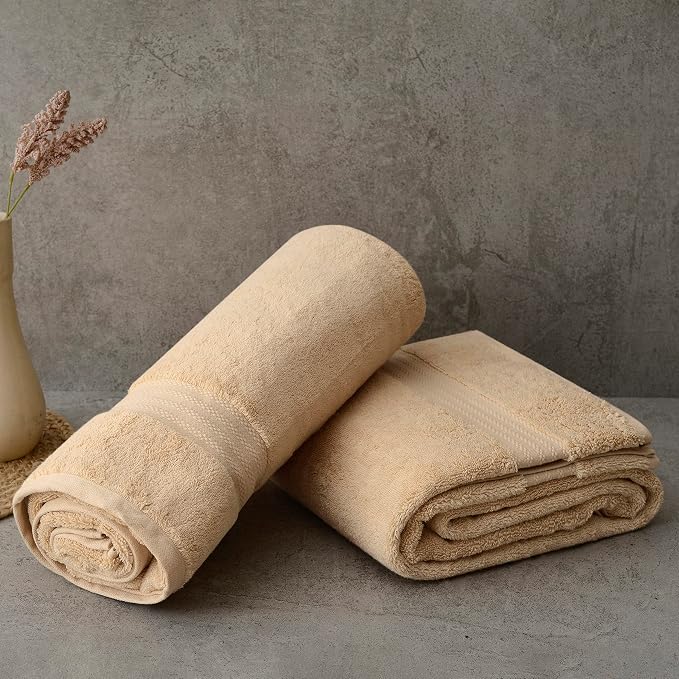 Fabdreams 100% Organic Cotton Bath Sheet Set of 2 700 GSM Oversized Towels - Image 2