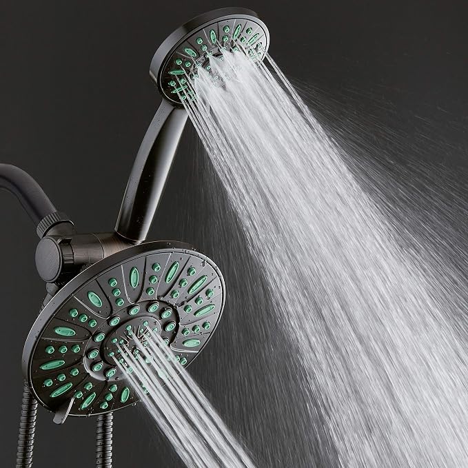 AquaDance Antimicrobial/Anti-Clog High-Pressure 30-setting Rainfall Shower Combo - Image 3