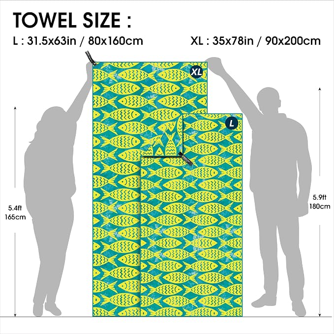 4Monster Microfiber Beach Towel Quick Dry, Super Absorbent Lightweight Travel - Image 4