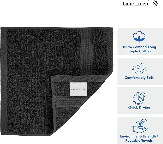 LANE LINEN 100% Cotton Washcloths 24 Pack - Image 6