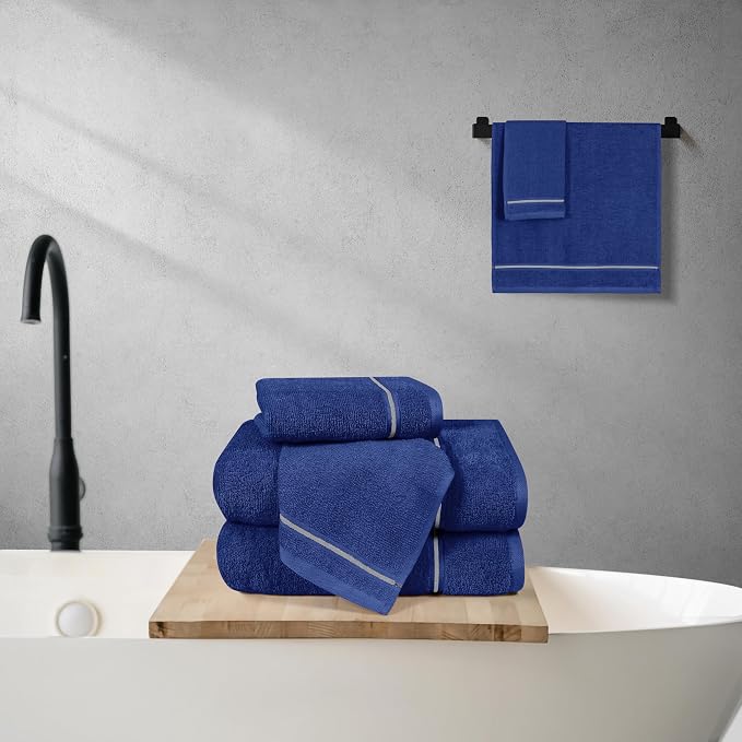 MyOwn Ultra Soft 6 Pack Cotton Towel Set, Contains 2 Bath Towels 28x55 inch - Image 4