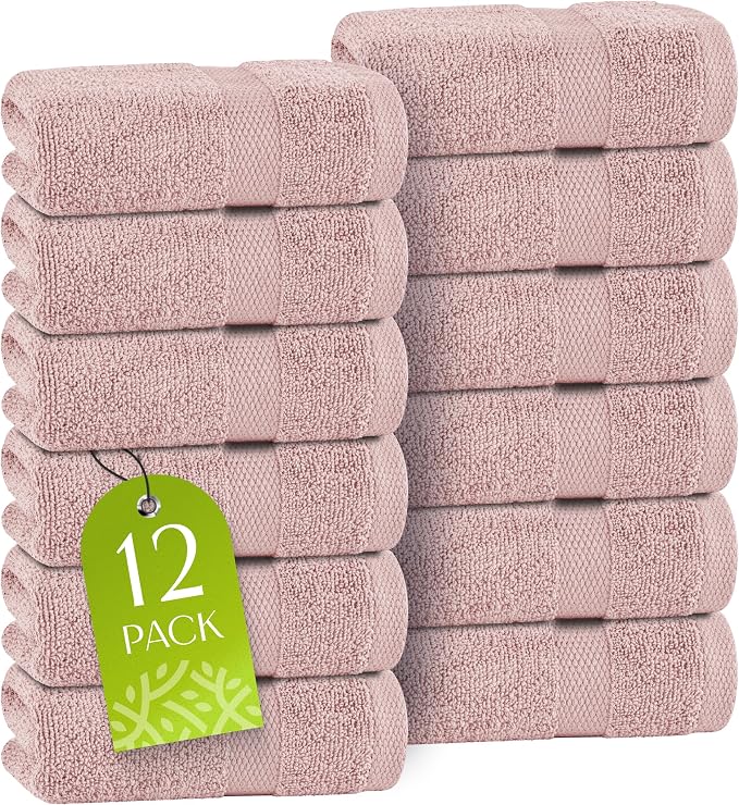 White Classic Pink Washcloths Set by WhiteClassic