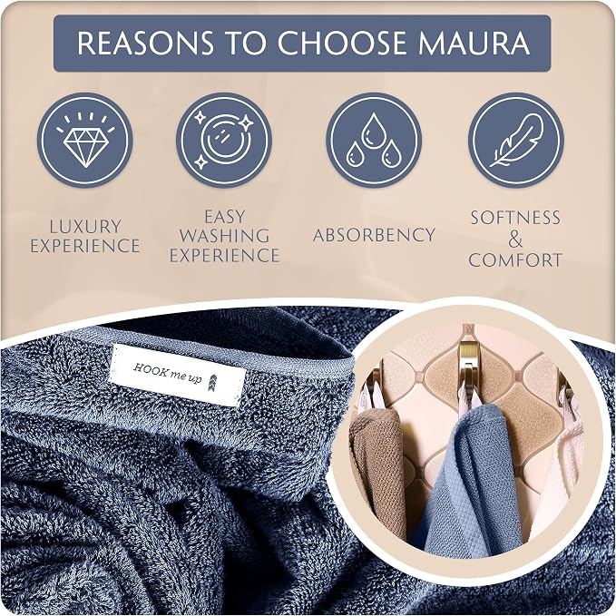 MAURA Basics Performance Bath Towels 100% Turkish Cotton - Image 4