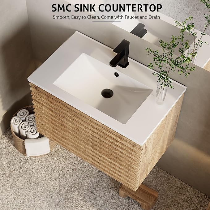 eclife 30" Floating Bathroom Vanity - Image 6
