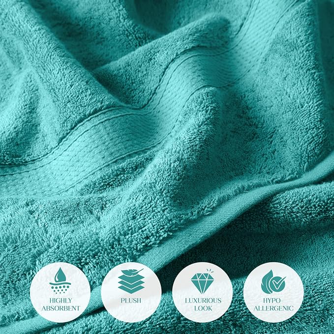 Superior Egyptian Cotton Pile Bath Towel Set of 2, Ultra Soft Luxury Towels - Image 7