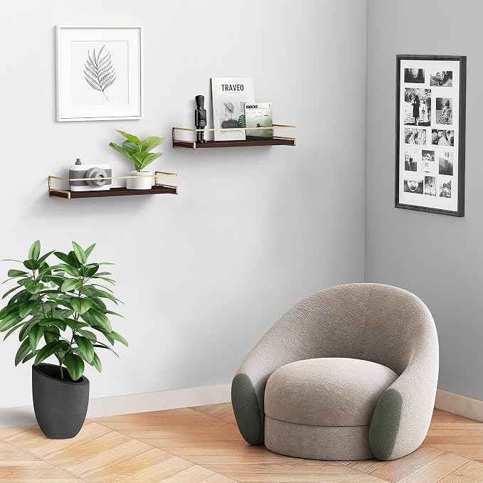 Floating Shelves Bathroom Shelves Over Toilet Set of 2, Bathroom Wall Shelves - Image 6