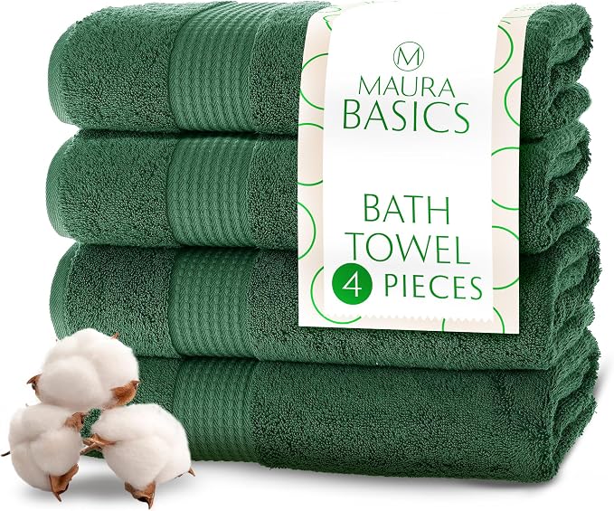 MAURA Basics Performance Bath Towels 100% Turkish Cotton by MAURA