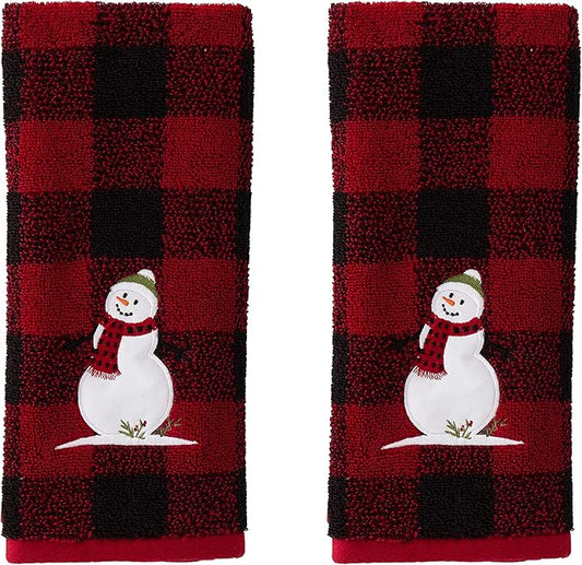 SKL Home Christmas Woodland Winter Snowman Hand Towel 2pc Set by SKLHomebySaturdayKnightLtd