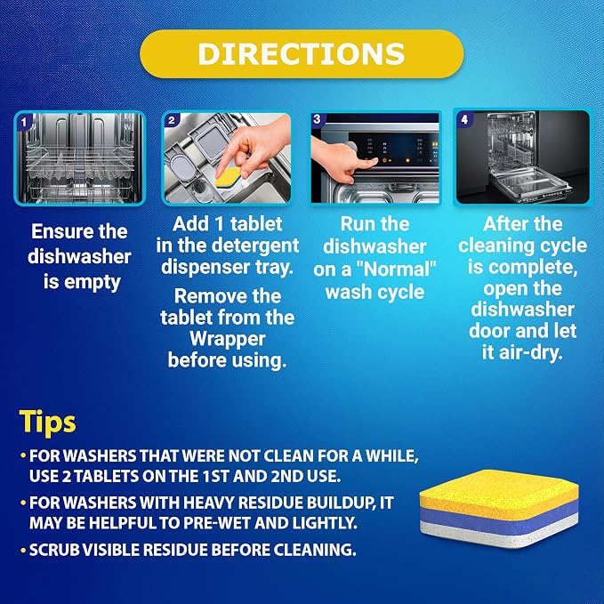Dishwasher Cleaner Deodorizer Descaler Tablets - Image 6