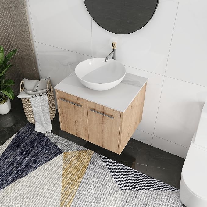 24 Inch Bathroom Vanity with Sink, Modern Wall Mount Floating Bathroom Vanity - Image 4