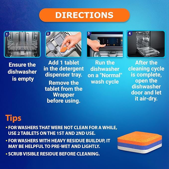 Dishwasher Cleaner Deodorizer Descaler Tablets - Image 6