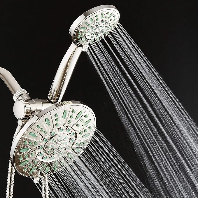 AquaDance Antimicrobial/Anti-Clog High-Pressure 30-setting Rainfall Shower Combo - Image 3