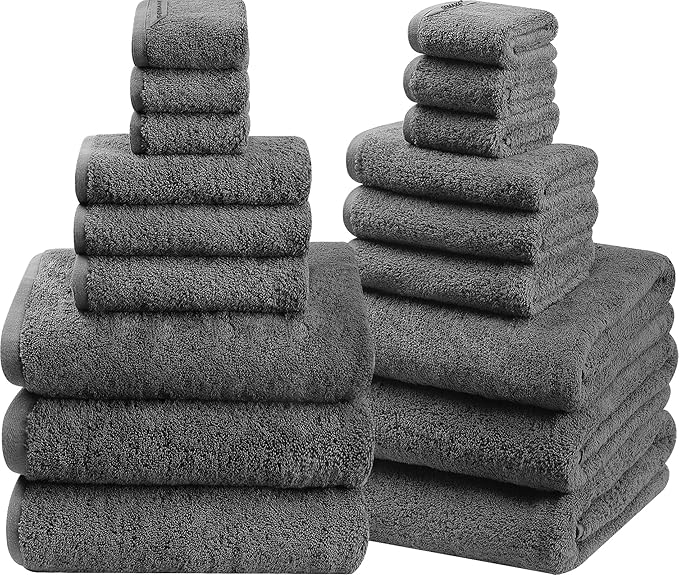 SEMAXE 18-Pack Bath Towel Set Include 6 Bath Towels, 6 Hand Towels, 6 Wash by SEMAXE