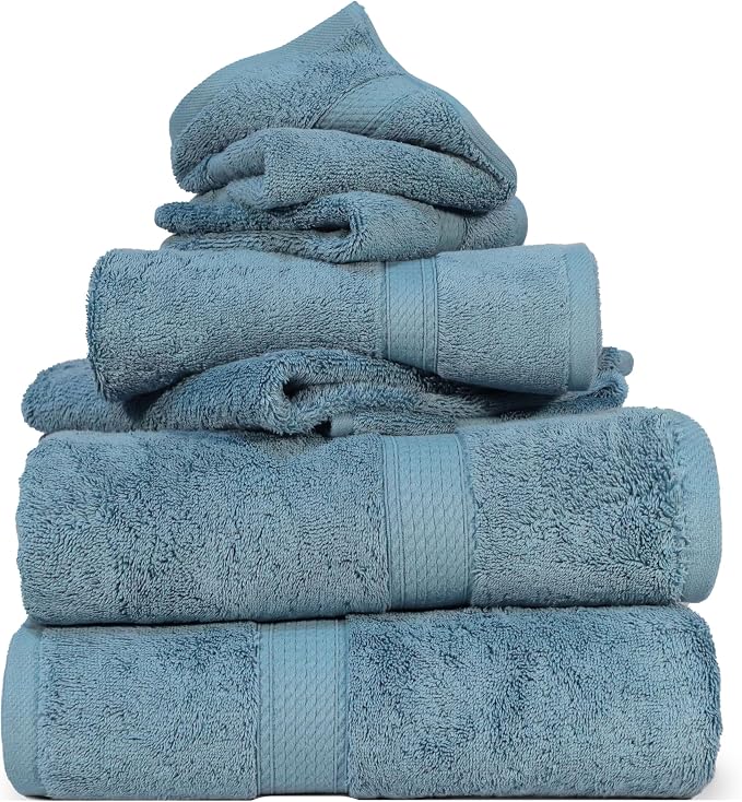 Superior Egyptian Cotton Pile 6 Piece Towel Set, Includes 2 Bath, 2 Hand - Image 2