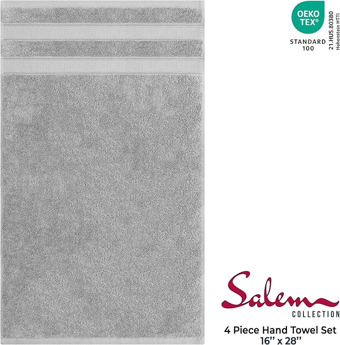 American Soft Linen Salem 100% Cotton Turkish 4 Piece Hand Towels - Image 4