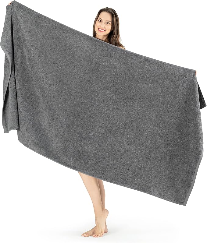 SALBAKOS 100% Turkish Cotton Jumbo Bath Sheet Towel Oversized 40x80 inch | by SALBAKOS